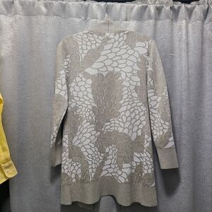 Kamana Cream and‎ White Open Front Cardigan Sweater Size Small